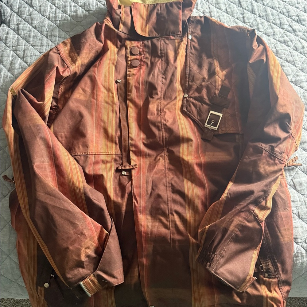 686 Smarty 3-in-1 Ski Snowboard Jacket Brown Orange XL